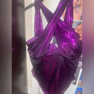 Purple Metallic Bodysuit
